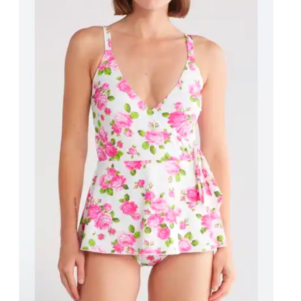 Betsey Johnson new floral one piece swim dress